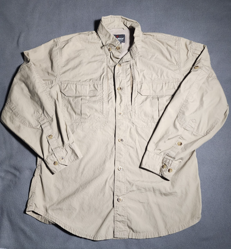 Woolrich Hemd Herren Small Button Up Khaki Langarm Elite Series Tactical