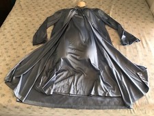 VINTAGE VANITY FAIR SIZE MEDIUM NIGHTGOWN SET 2 PIECE ANTRON III SATIN BLUE W.
