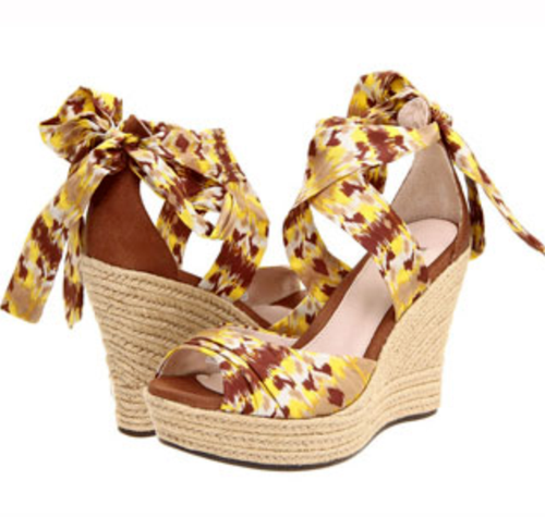 NIB UGG Lucianna Lemon Ikat Wedge Brown 