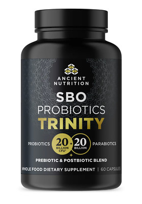 Ancient Nutrition SBO Probiotics Trinity 20 Billion CFU 60 Capsules - Fresh