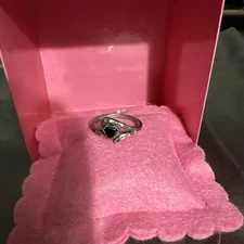 925 STERLING Wheeler Mfg Co WMco Black heart ring petit point setting size 10