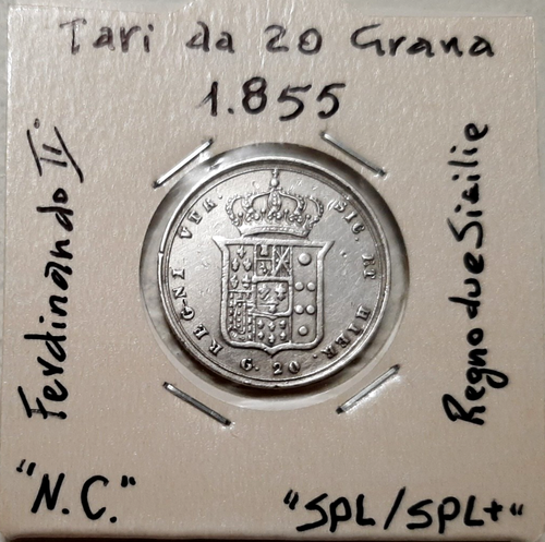 REGNO DELLE DUE SICILIE - FERDINANDO II - TARI' DA 20 GRANA 1855