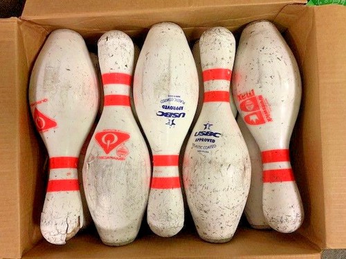 Used Case of Bowling Pins (1 Case of 10 used pins) Great Target Practice!!