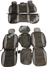 2013-17 RAM 1500 KATZKIN CUSTOM BLACK AND GRAY LEATHER SEAT REPLACEMENT COVERS