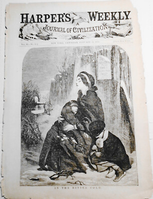  In The Bitter Cold - Harper's Weekly, January 23, 1858.