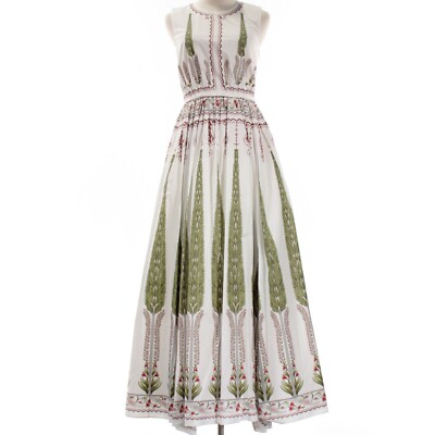 knee length dresses for ladies Printed Poplin Midi Dress