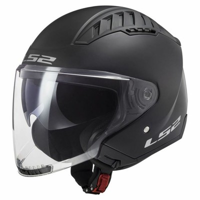 LS2 Copter Open Face Motorcycle Helmet Matte Black