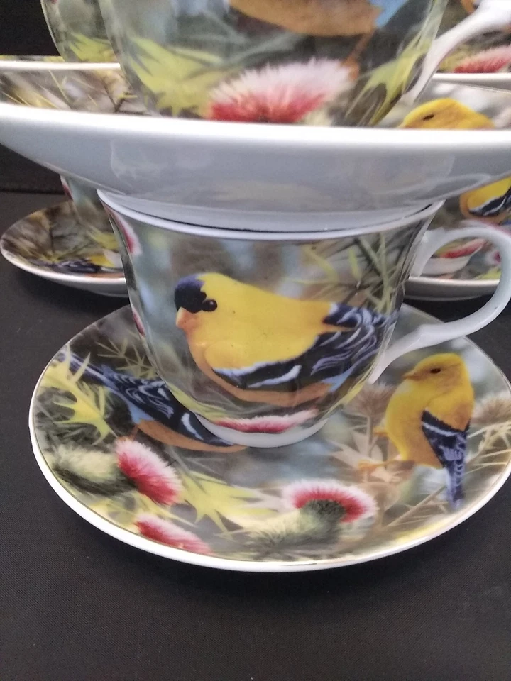 Juego de 6 cucharas taza de café de 7 oz 18 piezas 6 tazas y 6 platillos taza de té capuchino #8103 Foto 3 de 4