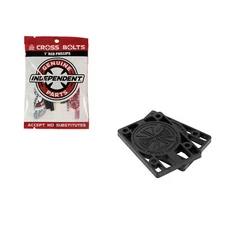 Independent Skateboard Trucks Hardware Riser Pad Kit - 1" Black/Red 1/8" Risers