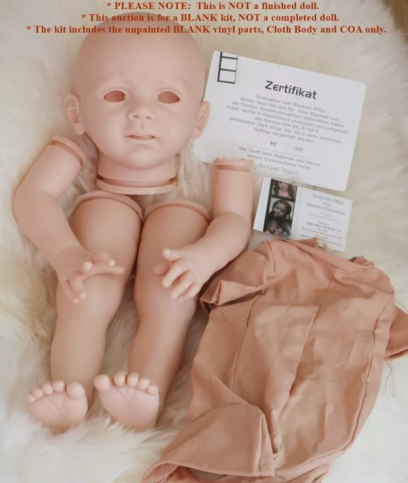 VERY RARE Fritzi AUTHENTIC BLANK Toddler Reborn Kit by Karola