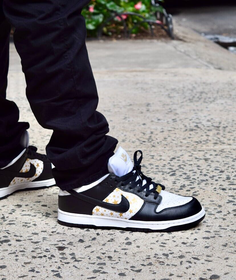 Supreme x Nike SB Dunk Low “Stars Black” - Men's Size 9.5 Supreme x Nike SB Dunk Low “Stars Black” - Men's Size 9.5