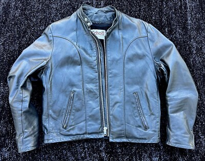 希少 Vintage Blue leather Jacket スタジャン 希少 Vintage Blue leather Jacket スタジャン