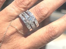 18K White Gold 2 Band Wedding Set 1.96 Carat Asher Cut Center with GIA Cert 