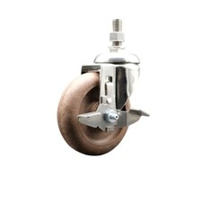 4 Inch 316SS High Temp Glass Filled Nylon  Inch Threaded Stem Caster with Brake