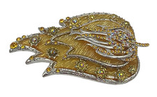 Fashion Floral Leaf Belt Buckle Colorful AB Rhinestone Silver Gold Tone Metal