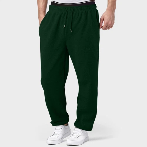 Herren Fleece gefütterte Jogginghose weites gerades Bein Hose unten Sweatpants Jogger - Bild 34 von 54