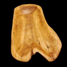 Vtg Enrico Rootworks Reclaimed Burl Hand Carved Wood Platter Plate Tray 11.5"