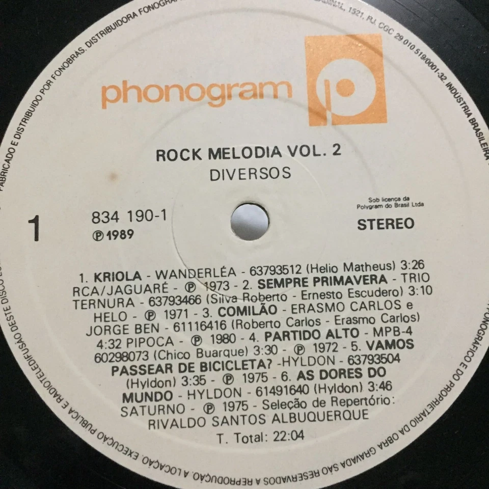 Jorge Ben Samba Rock Sexy Cover LP – Various Artists Hyldon, Negro Lindo, Erasmo - Image 3 of 4
