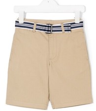 39.50 Ralph lauren BOYS BEIGE cotton shorts WITH BELT SIZE 4 P96 X