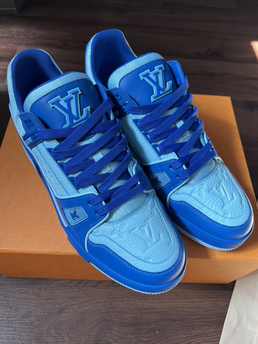Louis Vuitton Virgil Abloh LV Monogram Trainer Sneaker Blue