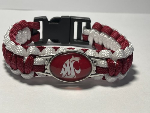 Washington State Cougars NCAA Paracord Bracelet NEW - 第 1/2 張圖片