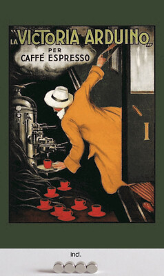Blechschild 20x30 Caffe Espresso historische Werbung Italien Kaffee Cafe mit Mag
