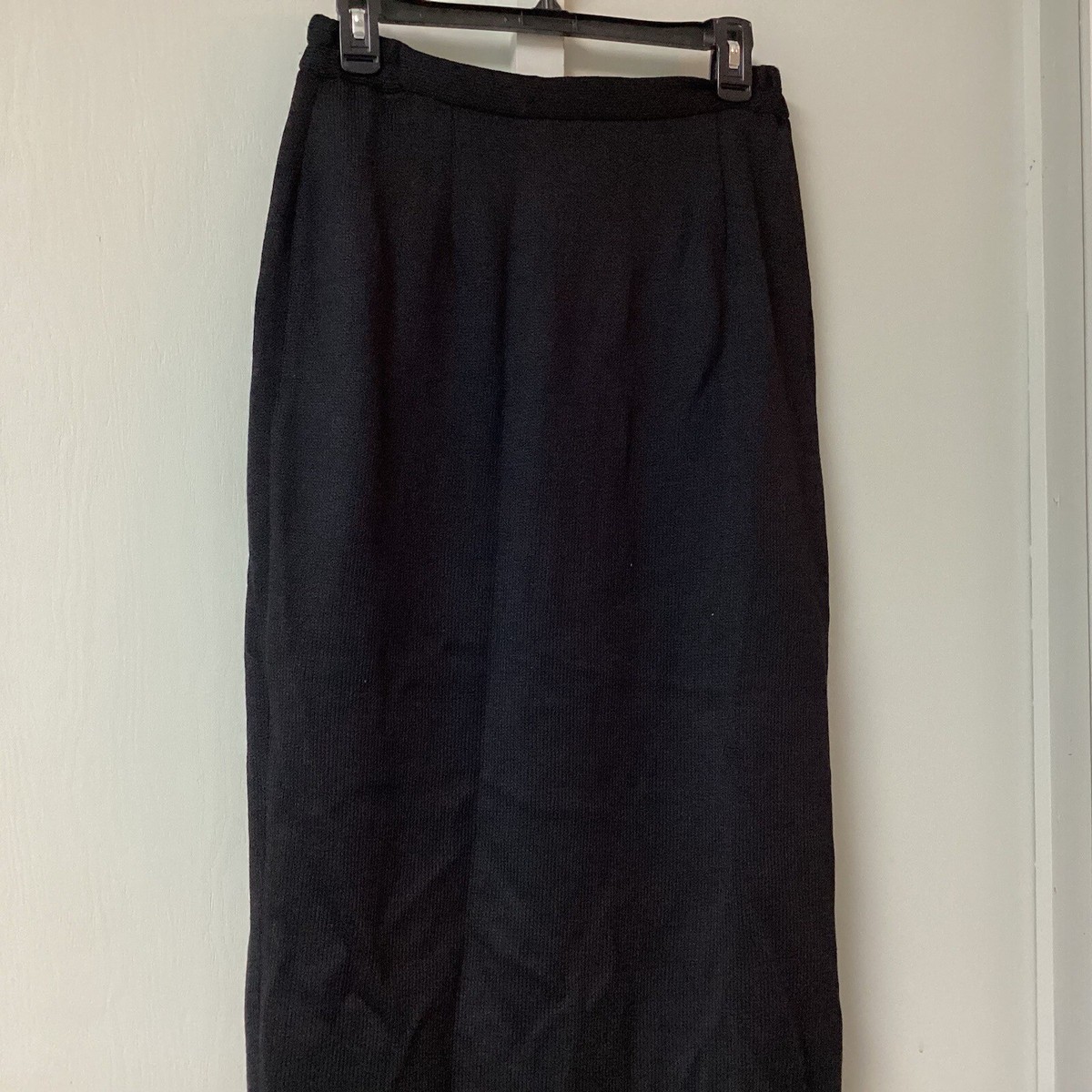 Liorah Exclusive Women Skirt Sz 6 Wool Acrylic Blend Black Pencil Midi Zip Back View 4
