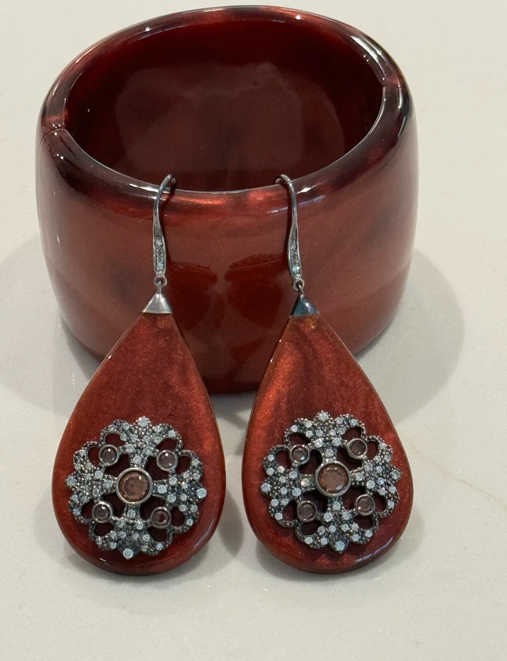 PULSERA Y PENDIENTES MIRIAM SALAT MIRIM PLATA ESTERLINA Y RESINA Foto 2 de 4