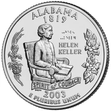 2003 D Alabama State Quarter.  Uncirculated From US Mint roll.