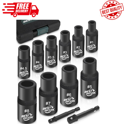 12pcs Magnetic Tap Socket Set 1/4 3/8 Square Drive Tap Handle Tool