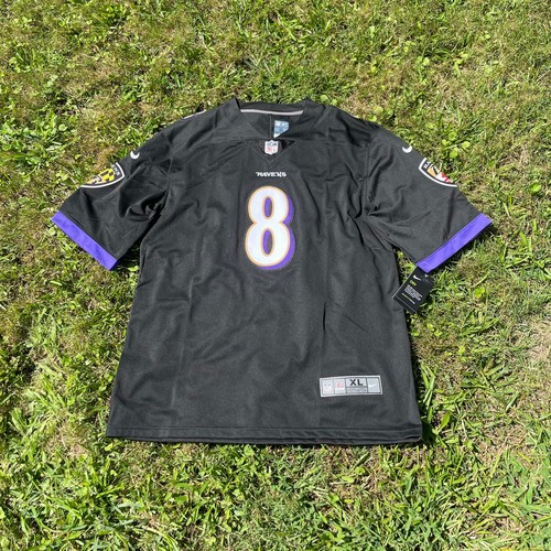 Baltimore Ravens Lamar Jackson #8 Black Nike NFL Stitched Jersey Size XL NWT