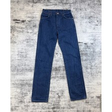 Wrangler 14MWZG Cowboy Cut Jeans Womens 9x34 High Rise Straight Leg Dark Indigo