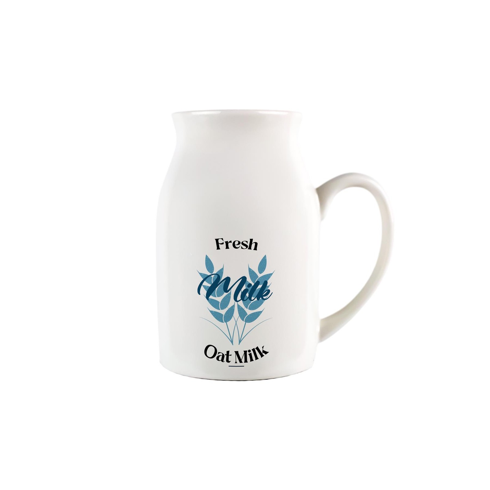 Oat Milk Jug - Vintage Blue Small Porcelain Creamer Jug Pitcher with Handle