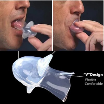Medical Silicone Anti Snore Mouthpiece for Sleep Apnea Relief Tongue Retainer
