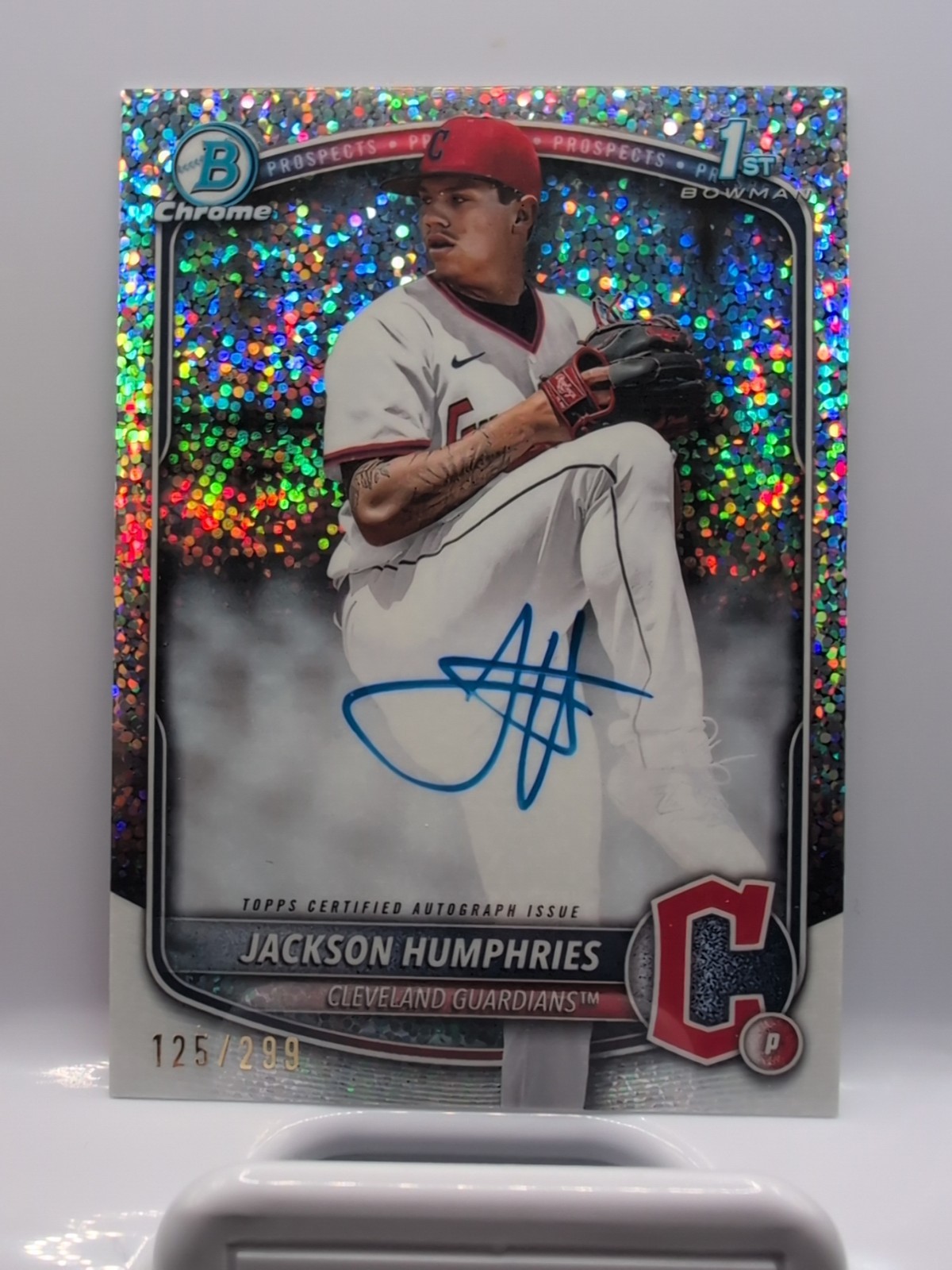2025 Bowman Chrome Auto Jackson Humphries Speckle Refractor /299 1st RC