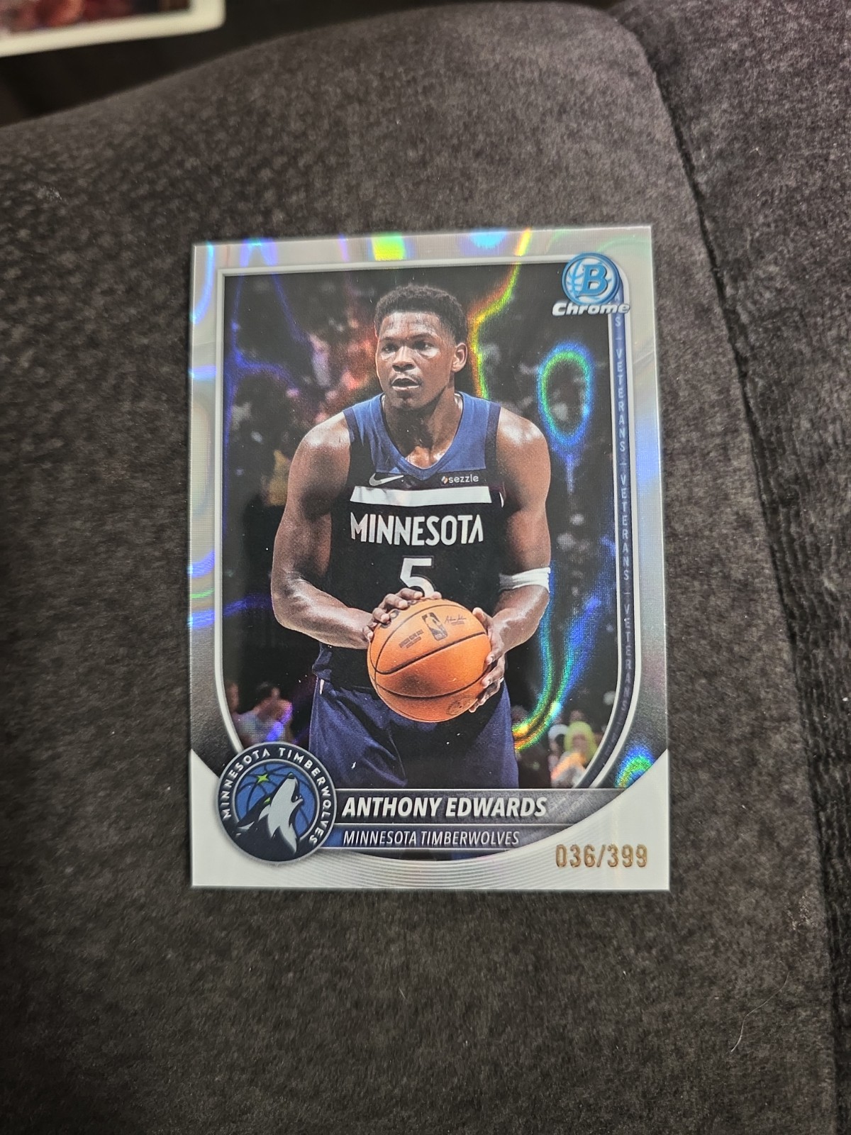 2025-26 Bowman Anthony Edwards Chrome Lava Refractor BCV# 103 #36/399