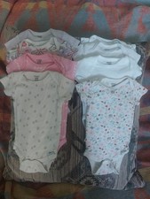Baby Girl Clothes Lot Gerber Short Sleeve Body Suits 8 Pcs total Sz 3-6 months 