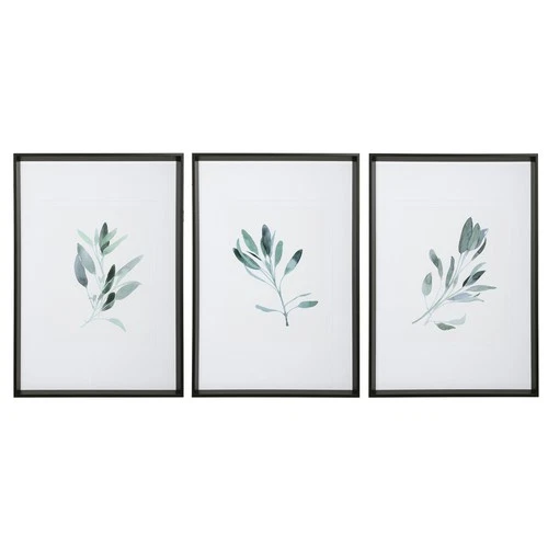 Uttermost 33723 Simple Sage Watercolor Prints, Set of 3 - Picture 1 of 7