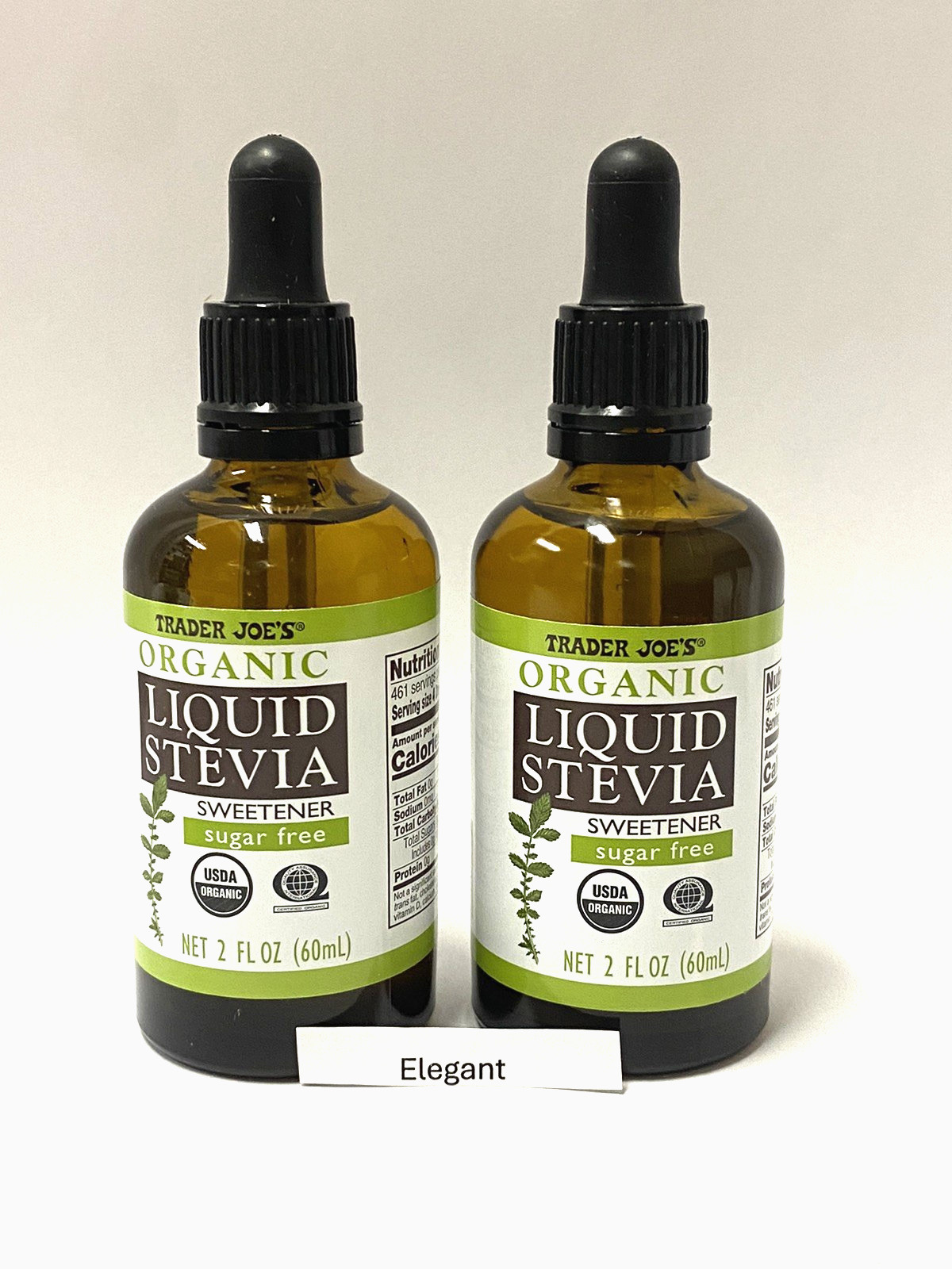 2 Pack Trader Joe's Organic Liquid Stevia Sweetener Sugar-Fr