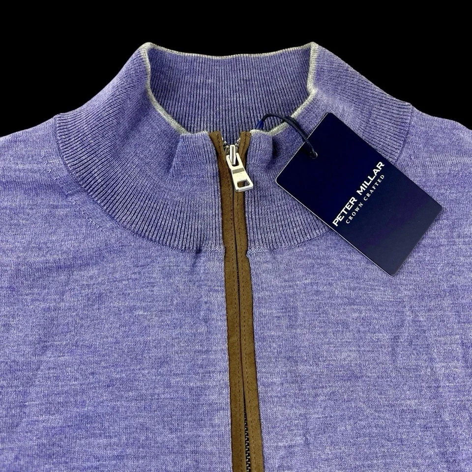 Suéter Peter Millar Crown Excursionista Artesanal Flex Quarto Zíper Violeta Extra Grande $365 - Imagem 2 de 4