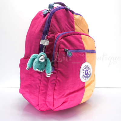 Kipling Seoul Backpack Laptop Travel Bag KI4215 ChromaPop Azalea