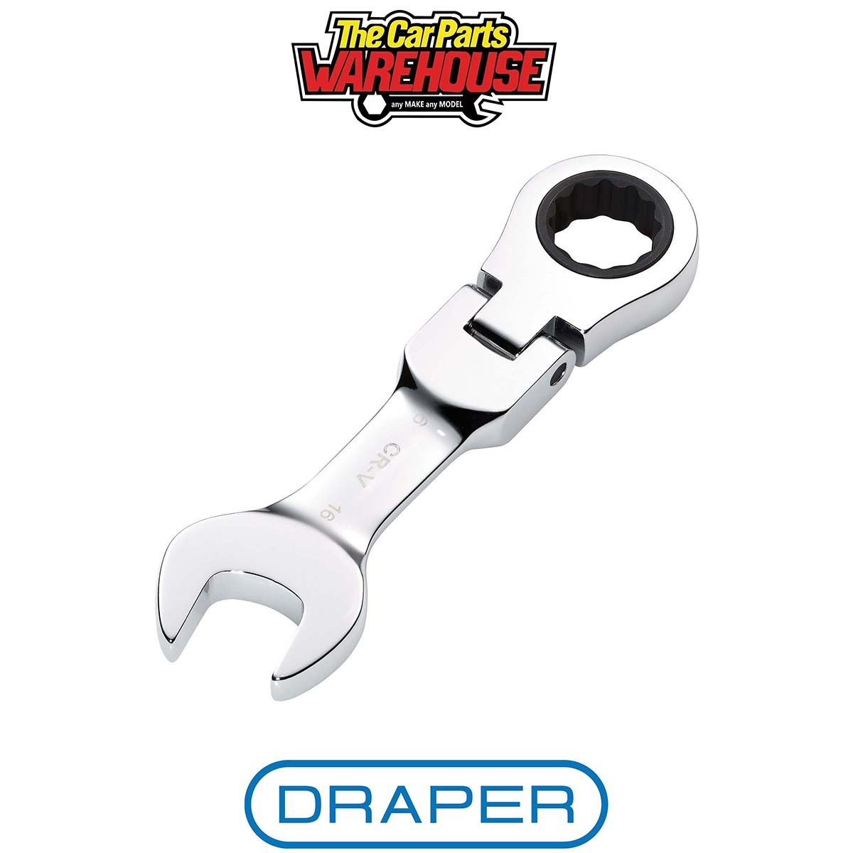 B&Q - Tools Hi-Torq Metric Stubby Flexible Head Ratchet Combination Spanner16mm - Image 3