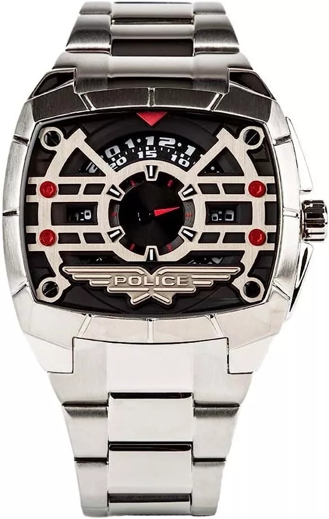 Reloj Police 14796JS-02M Hombre Plateado Acero Inoxidable–50M Resistente al Agua-Sin Caja