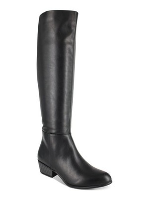 ESPRIT Womens Black Over The Knee Boot Almond Block Heel Heeled Boots 7.5 M