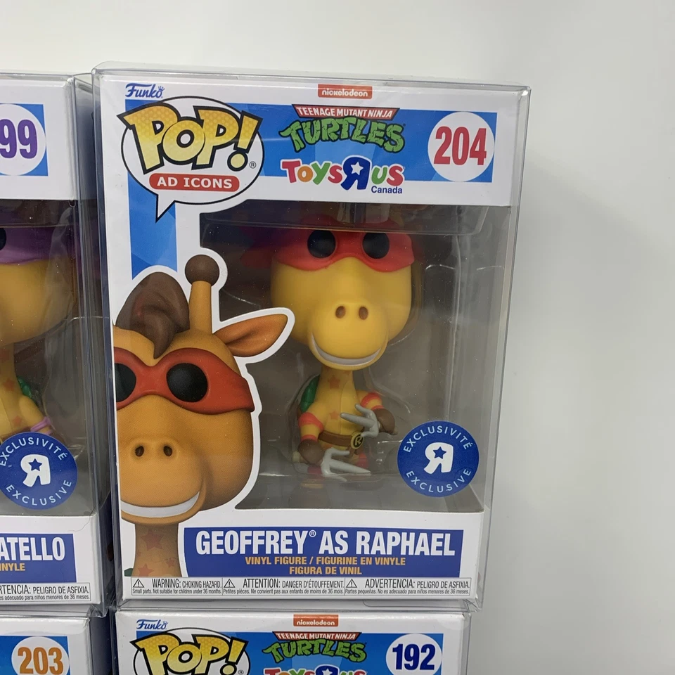 Funko Pop Toys R Us Geoffrey como TMNT exclusivo conjunto completo NO DISPONIBLE EN EE. UU. Foto 3 de 4