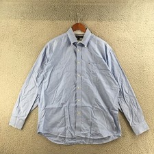 Tommy Hilfiger Button Down Shirt Mens L Blue Cotton Long Sleeve Collared Casual