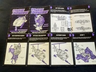 Transformers Micro Master Deception Skyhopper Instructions Booklet 1988
