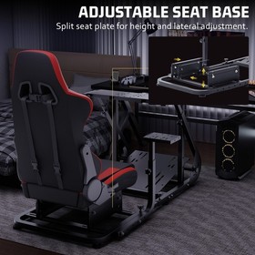 Hottoby G29 Racing Simulator Cockpit With Seat Fit Logitech G923 Thrustmaster