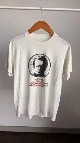 70s vintage h.p. lovecraft “i will not be pushed…” t-shirt s 1970s vintage concert t-shirt, vintage, single stitch, B+ condition