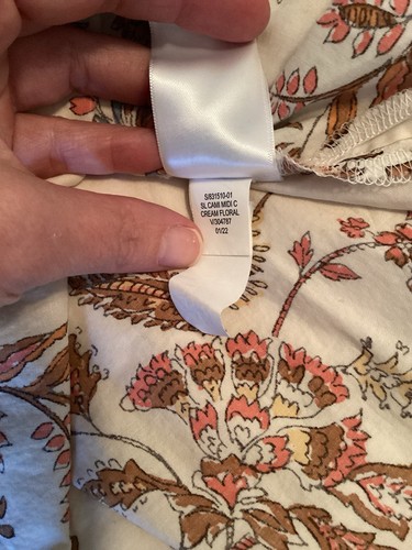 Antiguo Vestido de Sol Azul Marino Grande Cami Crema Floral MIDI Espalda Abierta Calado Ligero - Imagen 8 de 11